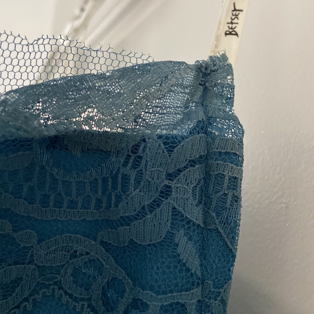Betsey Johnson Strapless Blue Lace Dress - Picture 5 of 8